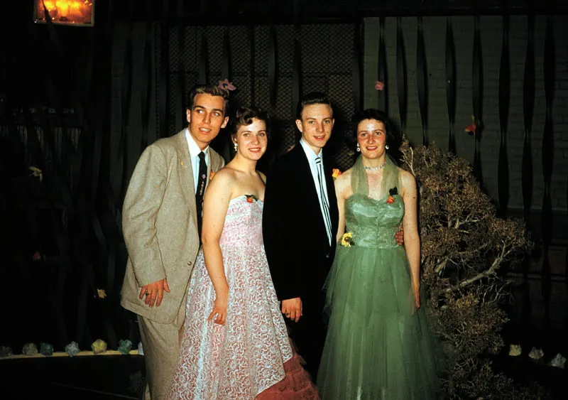 Family members dressed for an evening event